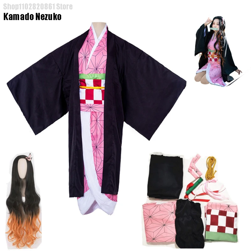 Kamado Nezuko Cosplay Costume Anime Demon Slayers Slayer Kimono Kimetsu No Yaiba Kamado Nezuko Costume Wig Hallween Adult Kids 
Kamado Nezuko Cosplay Costume Anime Demon Slayers Slayer Kimono Kimetsu No Yaiba Kamado Nezuko Costume Wig Hallween Adult Kids