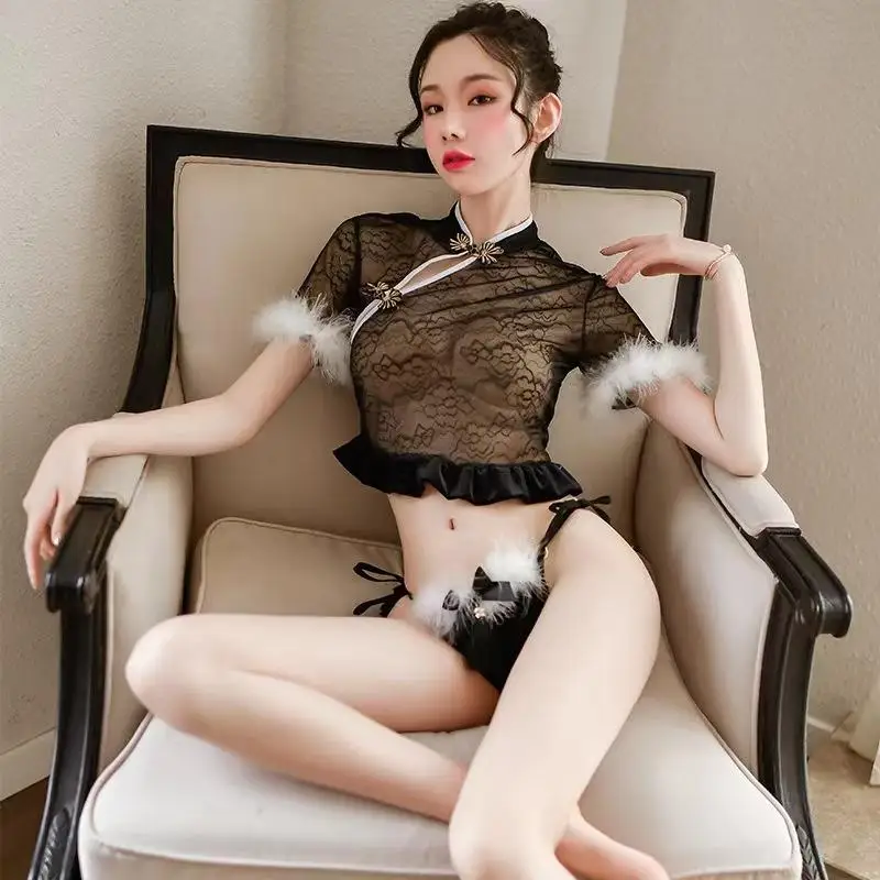 Sexy Sexy Underwear Charm Classical Separate Perspective Lace Cheongsam Separate
Sexy Sexy Underwear Charm Classical Separate Perspective Lace Cheongsam Separate