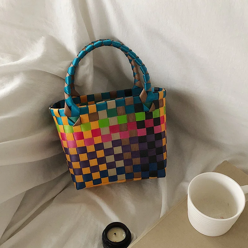 NEW Women Durable Weave Beach Bag Woven Bucket Bag Casual Tote Handbags Bags Popular Receive straw plastic braided basket
NEW Women Durable Weave Beach Bag Woven Bucket Bag Casual Tote Handbags Bags Popular Receive straw plastic braided basket