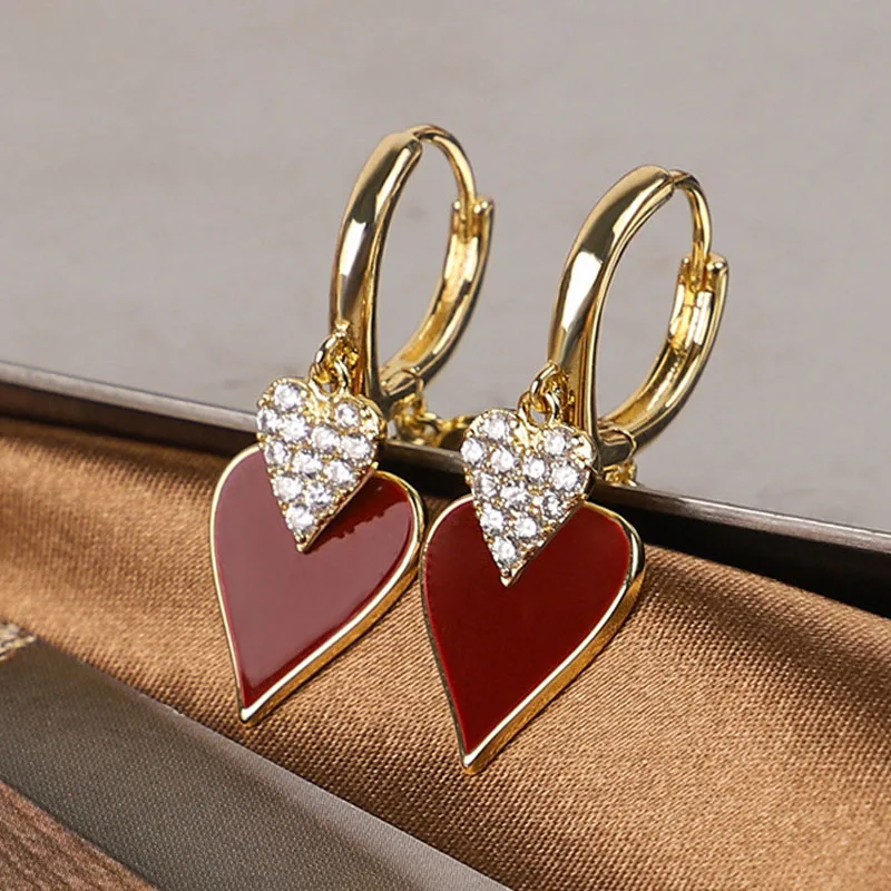 Vintage Heart Earrings for Women, Heart Earrings, Zircon Love Heart Earrings Dangle, Gifts for Women Girl Luxury Jewelry
Vintage Heart Earrings for Women, Heart Earrings, Zircon Love Heart Earrings Dangle, Gifts for Women Girl Luxury Jewelry