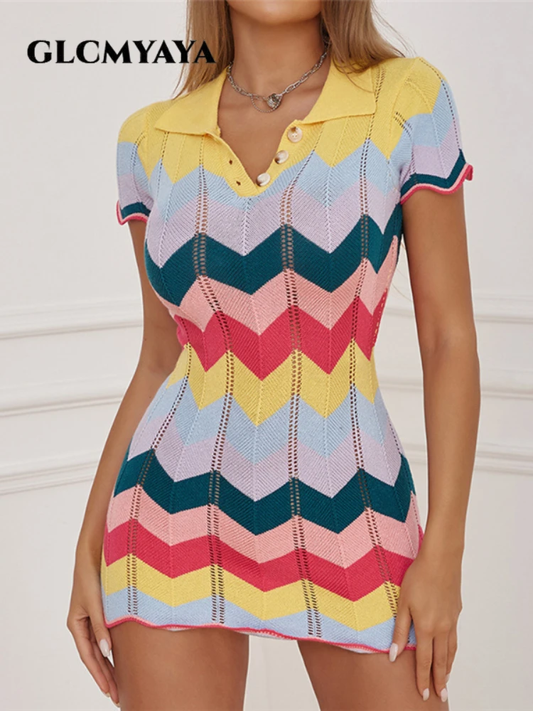 CMYAYA Women Knit Ribbed Short Sleeve Wave Striped Turn-down Lapel Collar Midi Bodycon Dress Sexy Party Prom Dresses Vestidos
CMYAYA Women Knit Ribbed Short Sleeve Wave Striped Turn-down Lapel Collar Midi Bodycon Dress Sexy Party Prom Dresses Vestidos