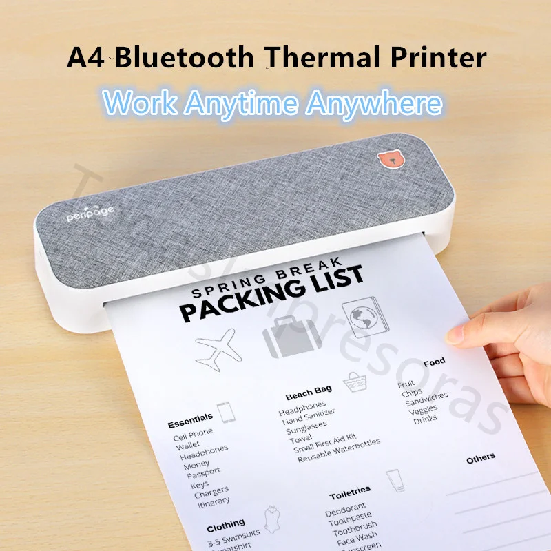 PeriPage A4 непрерывный термальный принтер беспроводной PDF веб-страница контракт