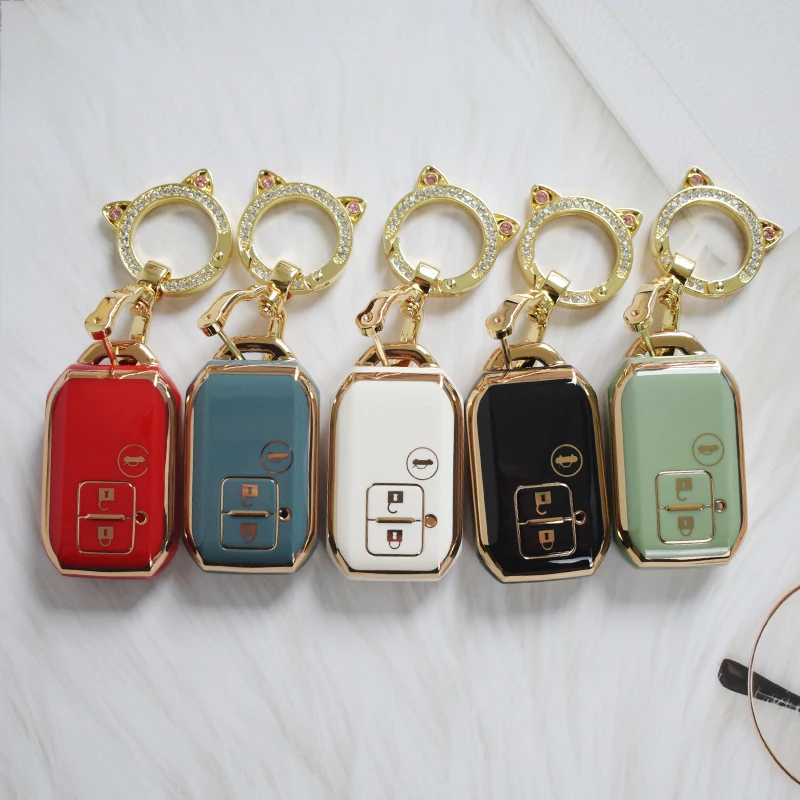 TPU Gold Edge Car Key Case Cover Holder Shell Fob for Suzuki 3 buttons Swift Embona Sierra Wagon Spacia Ertiga Jimny 2017 - 2021
TPU Gold Edge Car Key Case Cover Holder Shell Fob for Suzuki 3 buttons Swift Embona Sierra Wagon Spacia Ertiga Jimny 2017 - 2021