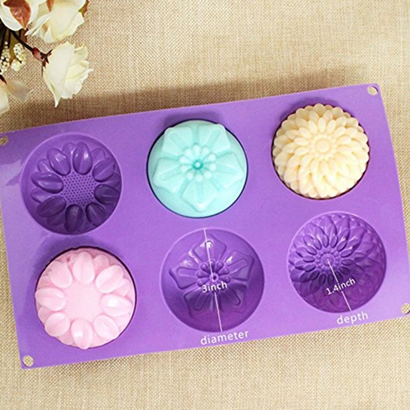 6 Lattices Silicone Cake Mold 3D Sunflower Shape Jelly Donuts Pudding Molds Handmade Soap Sugar Fondant Mould
6 Lattices Silicone Cake Mold 3D Sunflower Shape Jelly Donuts Pudding Molds Handmade Soap Sugar Fondant Mould