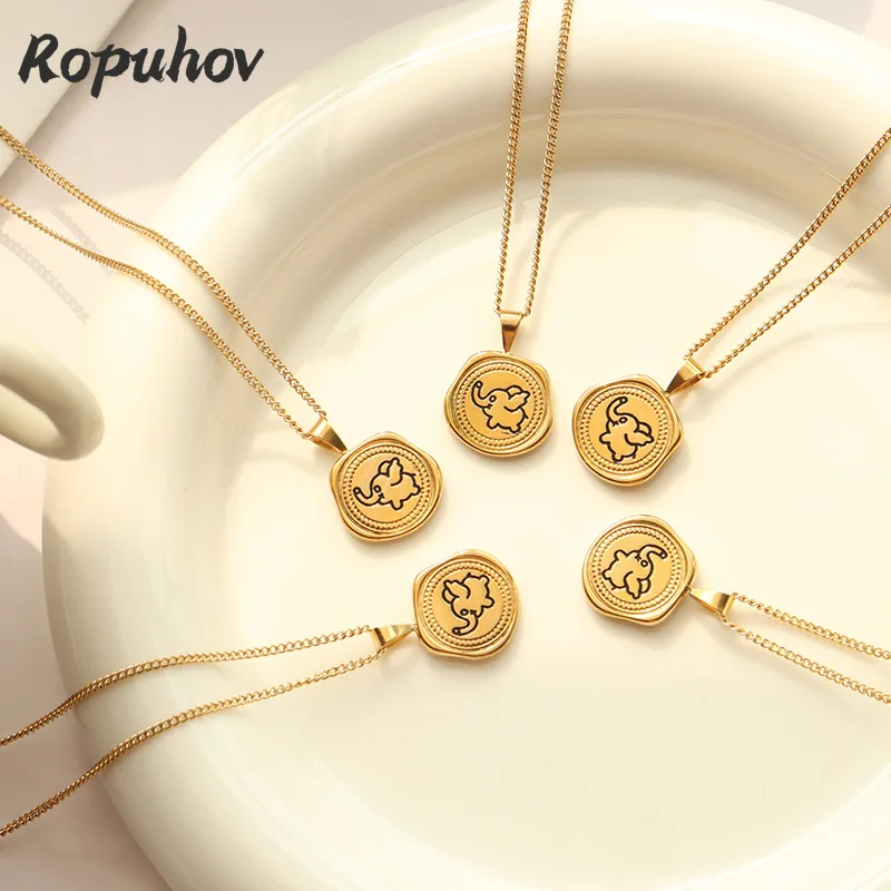 Ropuhov Woman New Round Brand Animal Elephant Shaped Gold Coin Pendant Necklace Collarbone Chain Titanium Steel Men's
Ropuhov Woman New Round Brand Animal Elephant Shaped Gold Coin Pendant Necklace Collarbone Chain Titanium Steel Men's