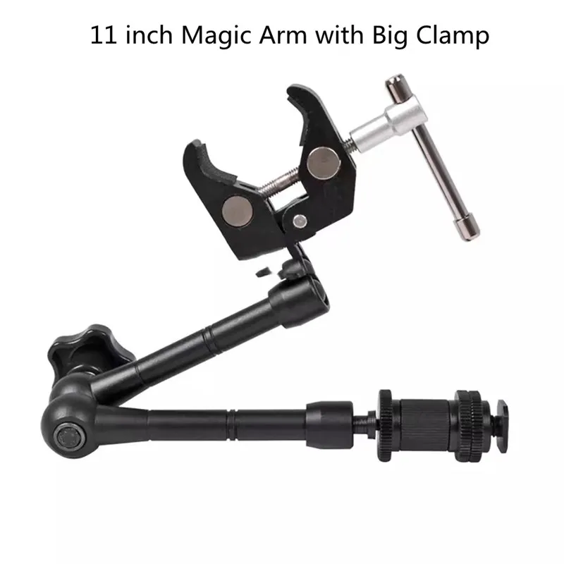 Super Metal Clamp 11 inches Adjustable Magic Articulated Arm for Mounting Monitor LED Light LCD Video Camera Flash Camera DSLR
Super Metal Clamp 11 inches Adjustable Magic Articulated Arm for Mounting Monitor LED Light LCD Video Camera Flash Camera DSLR