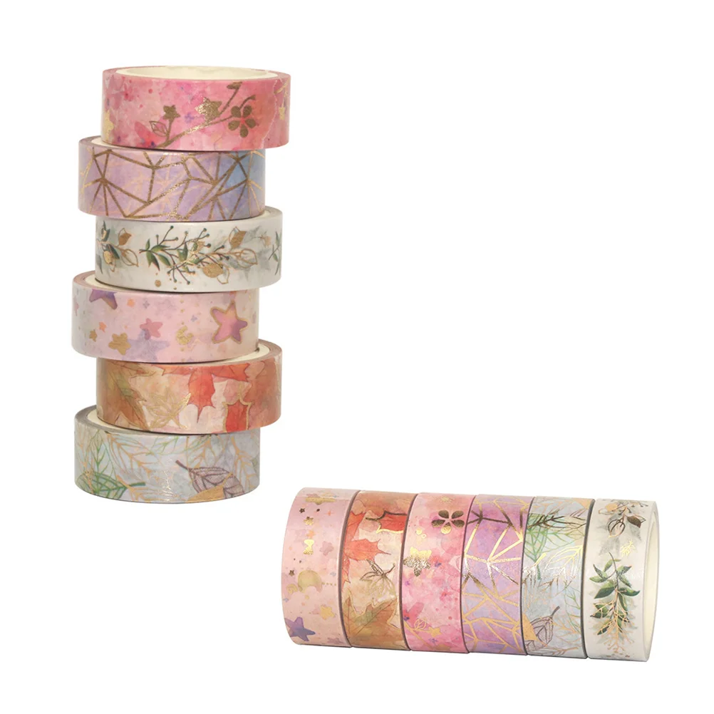 6 Rolls of DIY Tapes Japanese Paper Flower Printed Hot Stamping Decorative Adhesive Tapes (Mixed Color)
6 Rolls of DIY Tapes Japanese Paper Flower Printed Hot Stamping Decorative Adhesive Tapes (Mixed Color)