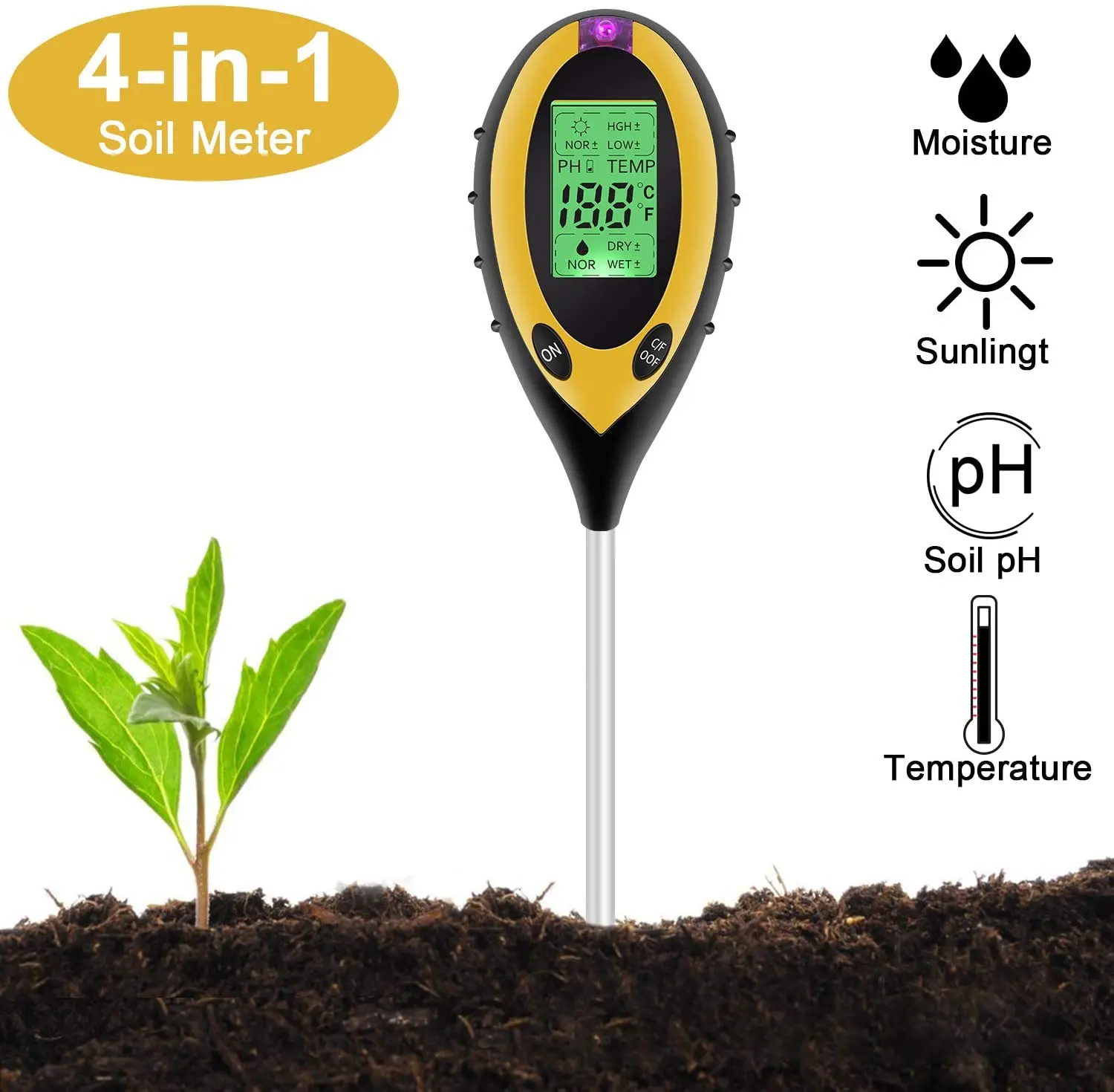 Tester Meter Plant Moisture Meter 3/4 Soil Flowers Soil Light Moisture Ph For Acidity 1 Tester Kit In Soil Tester
Tester Meter Plant Moisture Meter 3/4 Soil Flowers Soil Light Moisture Ph For Acidity 1 Tester Kit In Soil Tester