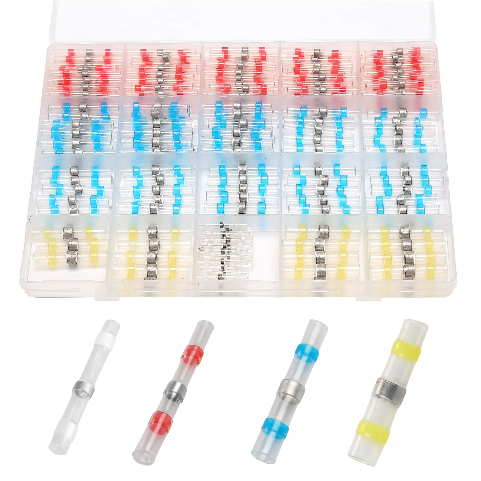 Heat Shrink Butt Crimp Terminals Insulated Waterproof Solder Seal Electrical Connectors Wire Cable Splice Kit Automotive Marine
Heat Shrink Butt Crimp Terminals Insulated Waterproof Solder Seal Electrical Connectors Wire Cable Splice Kit Automotive Marine