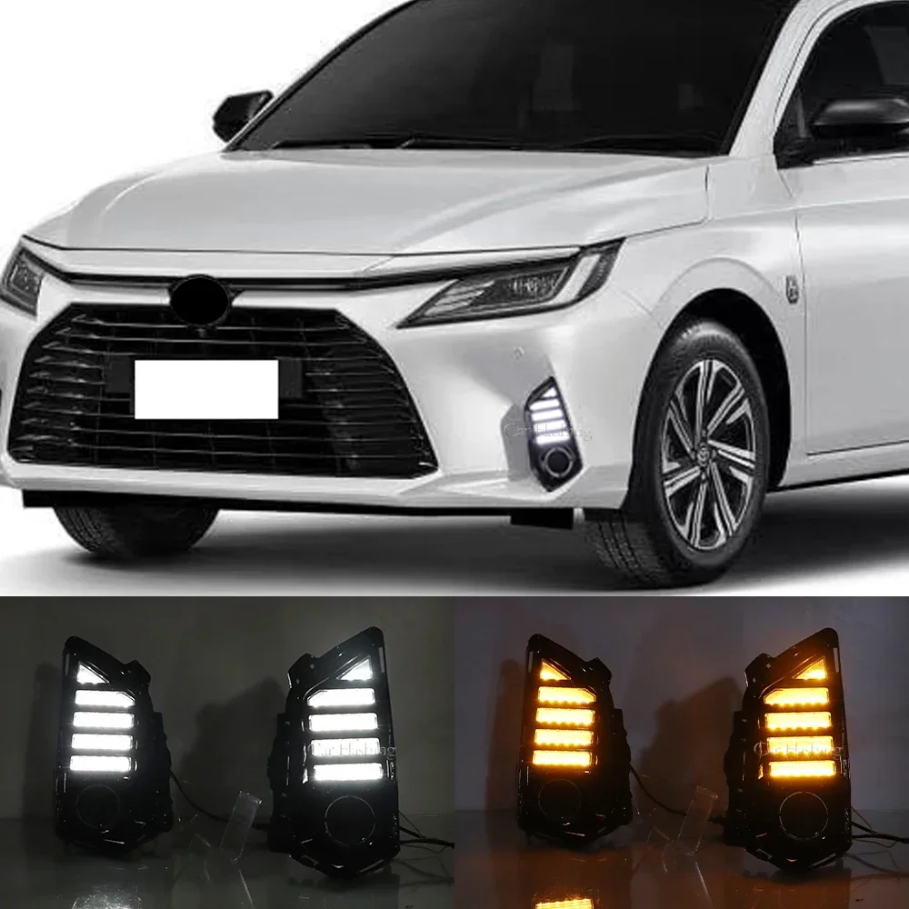 Новый! 2 шт. светодиодные дневные ходовые огни для Toyota Yaris Ativ Vios 2023 динамическое