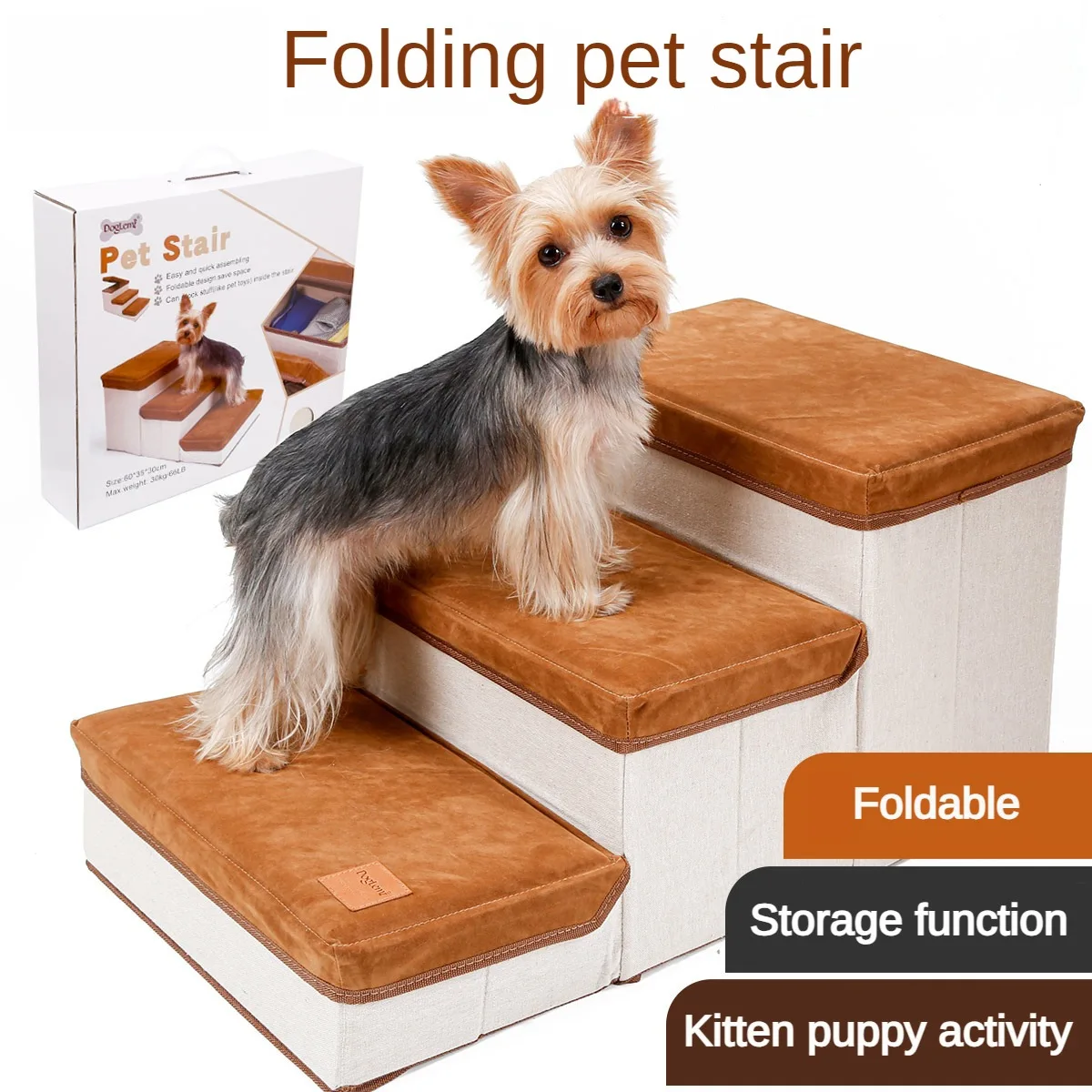 Durable 3-Step Foldable Pet Stairs Storage Design for Indoor Use Ideal for Small Dogs and Puppies Up to 55 Pounds
Durable 3-Step Foldable Pet Stairs Storage Design for Indoor Use Ideal for Small Dogs and Puppies Up to 55 Pounds