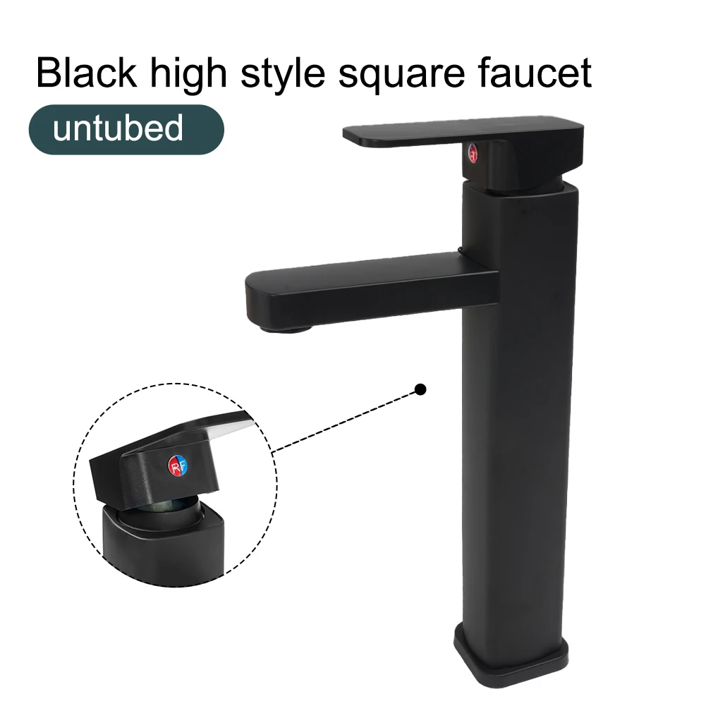 Basin Faucet Black Cold And Hot Water Mixer Bathroom Sink Faucet Stainless Steel Basin Faucets Single Hole Tapware
Basin Faucet Black Cold And Hot Water Mixer Bathroom Sink Faucet Stainless Steel Basin Faucets Single Hole Tapware