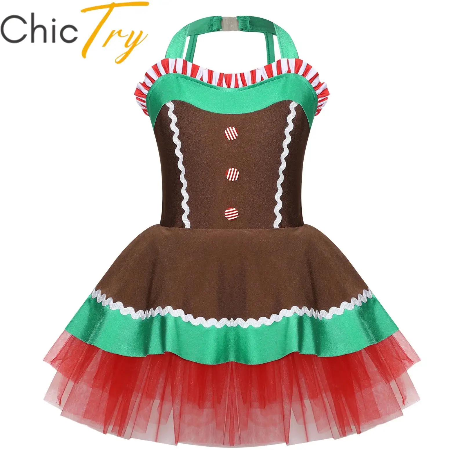 Girls Gingerbread Man Costume Kids Children Halter Xmas New Year Santa Fancy Party Dress with Apron Halloween Cosplay Dress Up
Girls Gingerbread Man Costume Kids Children Halter Xmas New Year Santa Fancy Party Dress with Apron Halloween Cosplay Dress Up