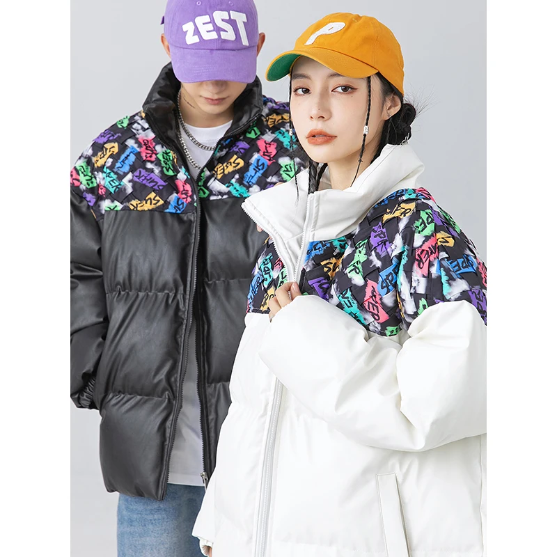 Winter Coat for Women Thick Parkas Warm Splice Woven PU Leather Coats Unisex Cotton Padded Female Jacket Elegant Zipper Clothes
Winter Coat for Women Thick Parkas Warm Splice Woven PU Leather Coats Unisex Cotton Padded Female Jacket Elegant Zipper Clothes
