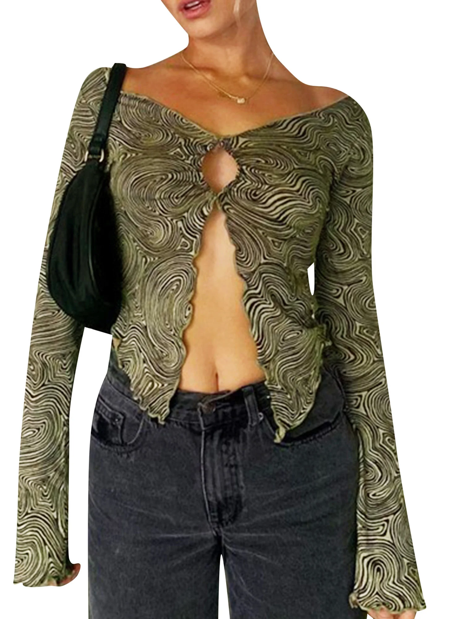 Женская Элегантная туника с длинным рукавом и воротником-стойкой 
Женская Элегантная туника с длинным рукавом и воротником-стойкой