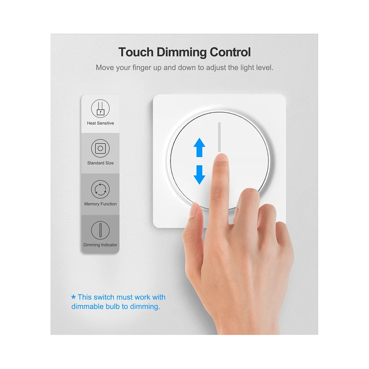 Tuya Smart Wifi Dimmer Light Switch,Touch Dimming Panel Wall Switch 100-240V,Works for Alexa Google Home
Tuya Smart Wifi Dimmer Light Switch,Touch Dimming Panel Wall Switch 100-240V,Works for Alexa Google Home