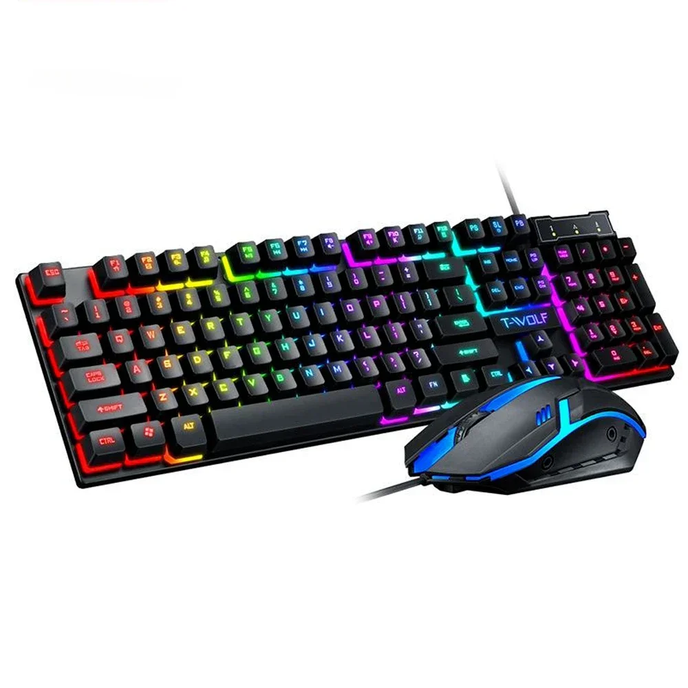 Комплект игровой клавиатуры и мыши RGB с подсветкой USB-проводная компьютерная