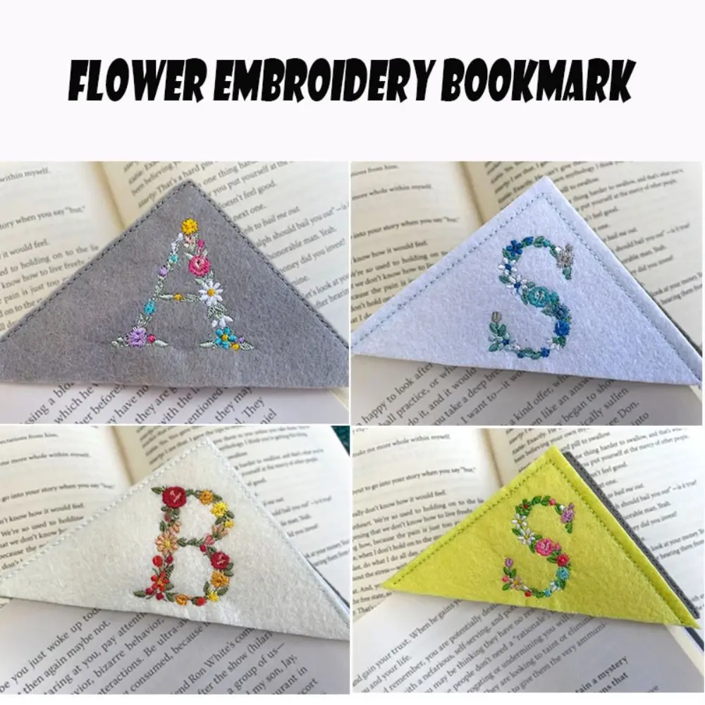 English Letter Embroidery Bookmarks Triangle Felt Flower Corner Bookmark Stationery Gift Office Supplies Book Clip for Friends
English Letter Embroidery Bookmarks Triangle Felt Flower Corner Bookmark Stationery Gift Office Supplies Book Clip for Friends
