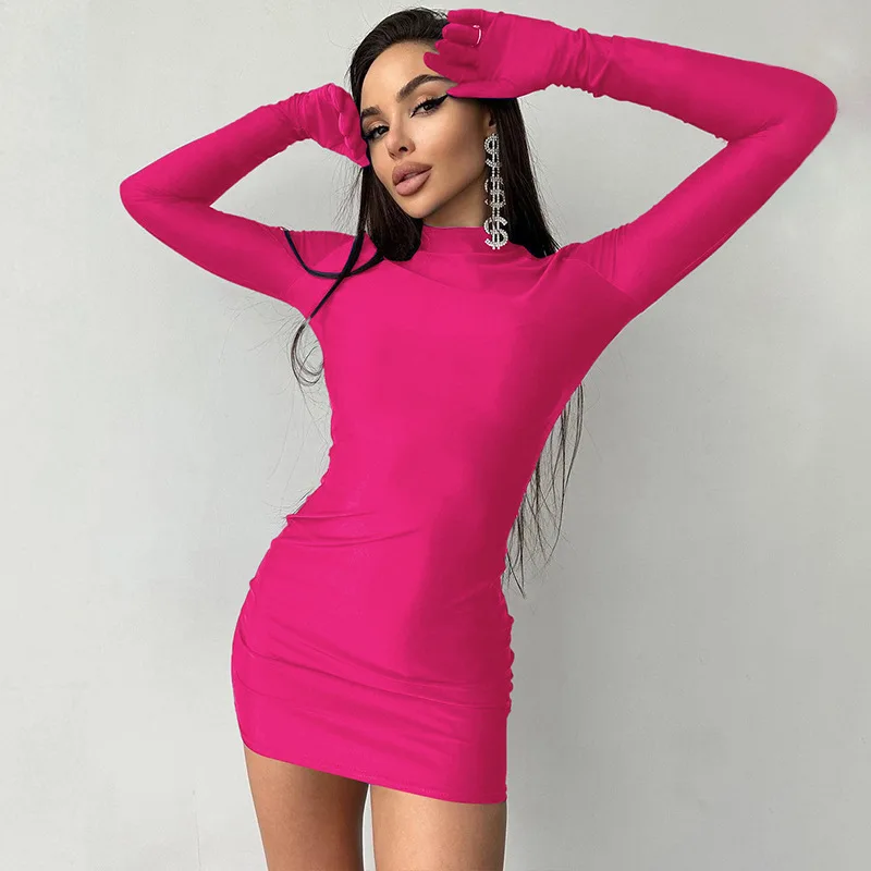 Women Sexy Hip Bodycon Mini Dress Full Sleeve Gloves Round Neck Skinny Stretchy Rave Party Clubwear 2023 Autumn Streetwear
Women Sexy Hip Bodycon Mini Dress Full Sleeve Gloves Round Neck Skinny Stretchy Rave Party Clubwear 2023 Autumn Streetwear