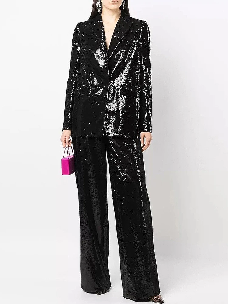 DesireFair High-Quality Autumn Elegant Women's Slim Sequin Shiny Temperament Fashion Ladies Suit Pants Set
DesireFair High-Quality Autumn Elegant Women's Slim Sequin Shiny Temperament Fashion Ladies Suit Pants Set