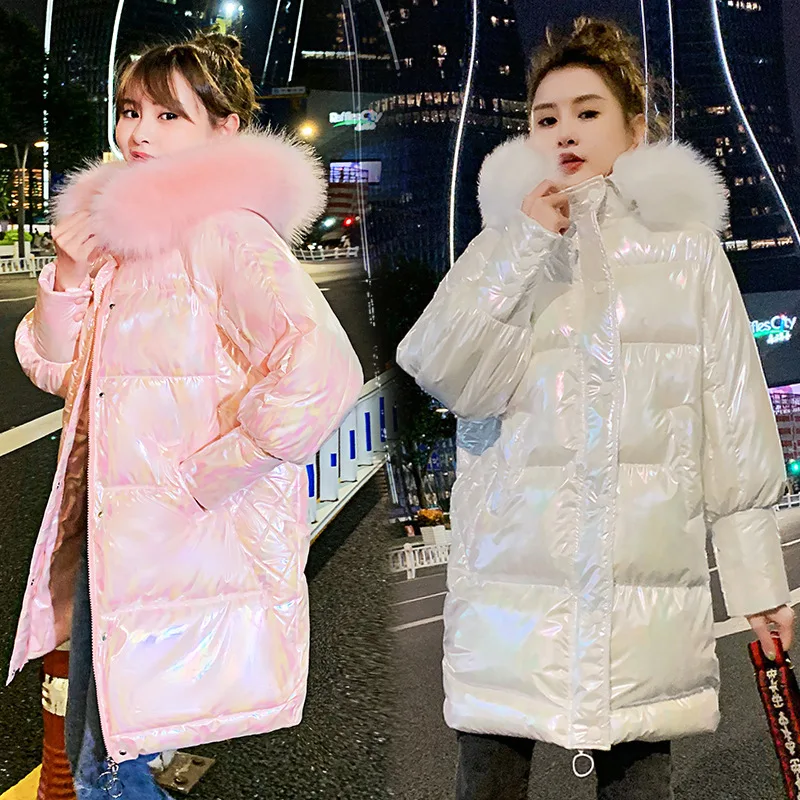 Long Woman Winter Coats And Jackets Shiny Thick Solid With Fur Collar Puffer Jacket Casual Women's Parkas 2023 
Long Woman Winter Coats And Jackets Shiny Thick Solid With Fur Collar Puffer Jacket Casual Women's Parkas 2023