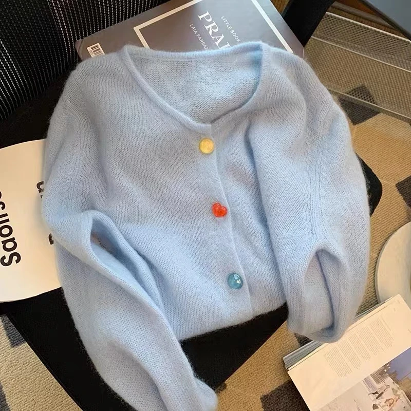 Limiguyue Multi-color Buttons Knitted Cardigan Soft Women Sweater Fall Sweet Long Sleeve Sweater Blue Casual O-neck Korean Tops
Limiguyue Multi-color Buttons Knitted Cardigan Soft Women Sweater Fall Sweet Long Sleeve Sweater Blue Casual O-neck Korean Tops
