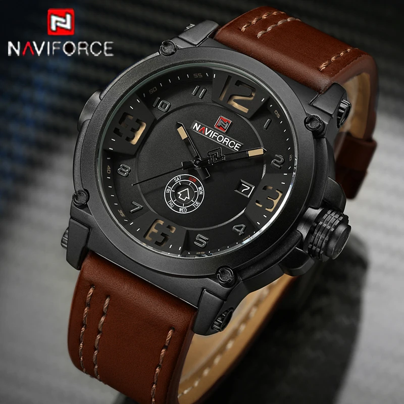 NAVIFORCE Top Luxury Brand Men Sports Watches Men Dating Quartz Watches Clock Leather WristWatch Birthday Gift Relogio Masculino
NAVIFORCE Top Luxury Brand Men Sports Watches Men Dating Quartz Watches Clock Leather WristWatch Birthday Gift Relogio Masculino