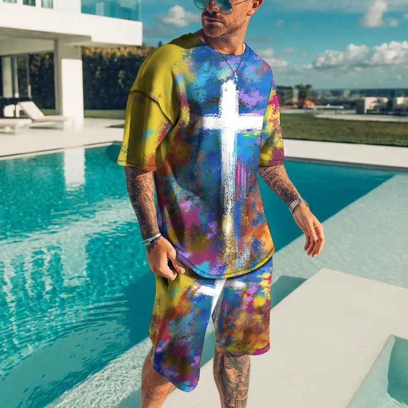 2022 New Summer 2Piece Sets for Men Short Sleeve Shorts Man Clothing Fashion High Quality Sportswear Multicolor Beach Outfits
2022 New Summer 2Piece Sets for Men Short Sleeve Shorts Man Clothing Fashion High Quality Sportswear Multicolor Beach Outfits