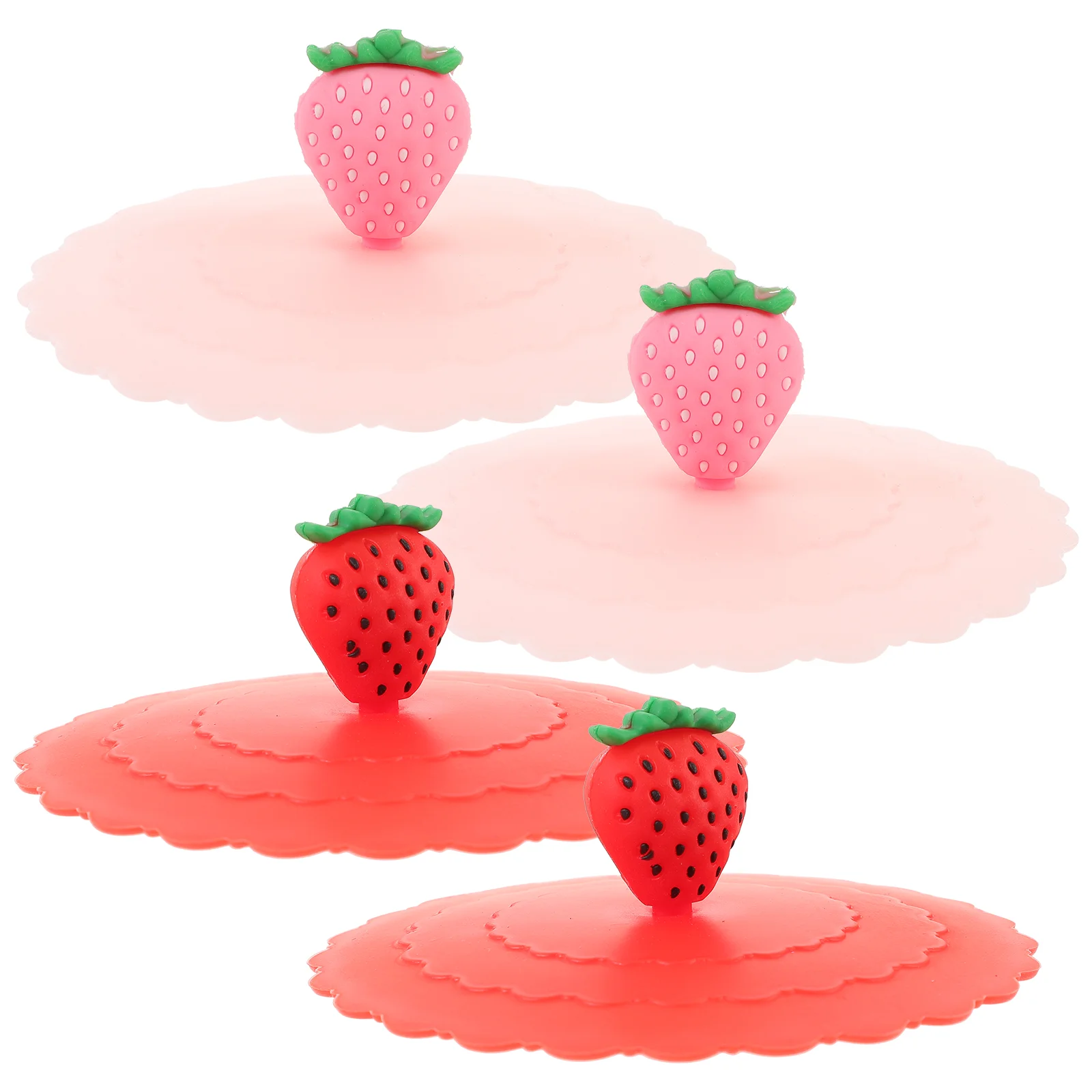 

4 Pcs Fruit Anti-leak Cup Lids Universal Cover Mug Silicone Water Household Silica Gel Covers Student Anti-dust