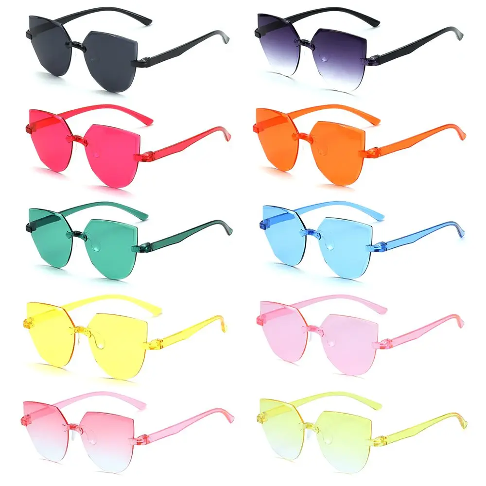 Cat Eye Sunglasses Rimless Sunglasses for Women Trendy Transparent Candy Color Eyewear Party Favor Costume Accessories
Cat Eye Sunglasses Rimless Sunglasses for Women Trendy Transparent Candy Color Eyewear Party Favor Costume Accessories