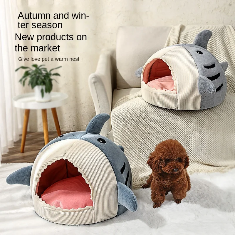 Cat bed dog bed kennel online celebrity warm semi-closed shark nest pad pet supplies cat house in winter
Cat bed dog bed kennel online celebrity warm semi-closed shark nest pad pet supplies cat house in winter