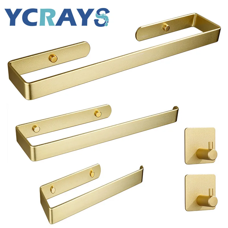 YCRAYS Matt Black Gold Bathroom Hardware Sets Toilet Tissue Paper Holder Towel Bar Rack Robe Clothes Hook For Hanger Accessories
YCRAYS Matt Black Gold Bathroom Hardware Sets Toilet Tissue Paper Holder Towel Bar Rack Robe Clothes Hook For Hanger Accessories