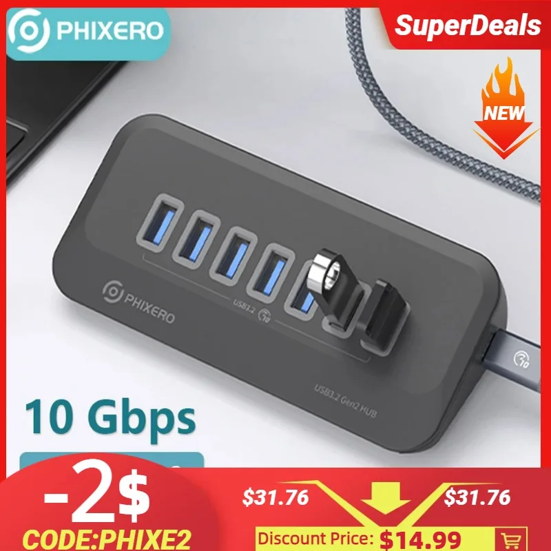 PHIXERO USB 3.2 Docking Station Hub 10Gbps Splitter Switch Dock Multi Port SD Card Socket Type C Gen2 for Surface PC Laptop 3.0
PHIXERO USB 3.2 Docking Station Hub 10Gbps Splitter Switch Dock Multi Port SD Card Socket Type C Gen2 for Surface PC Laptop 3.0