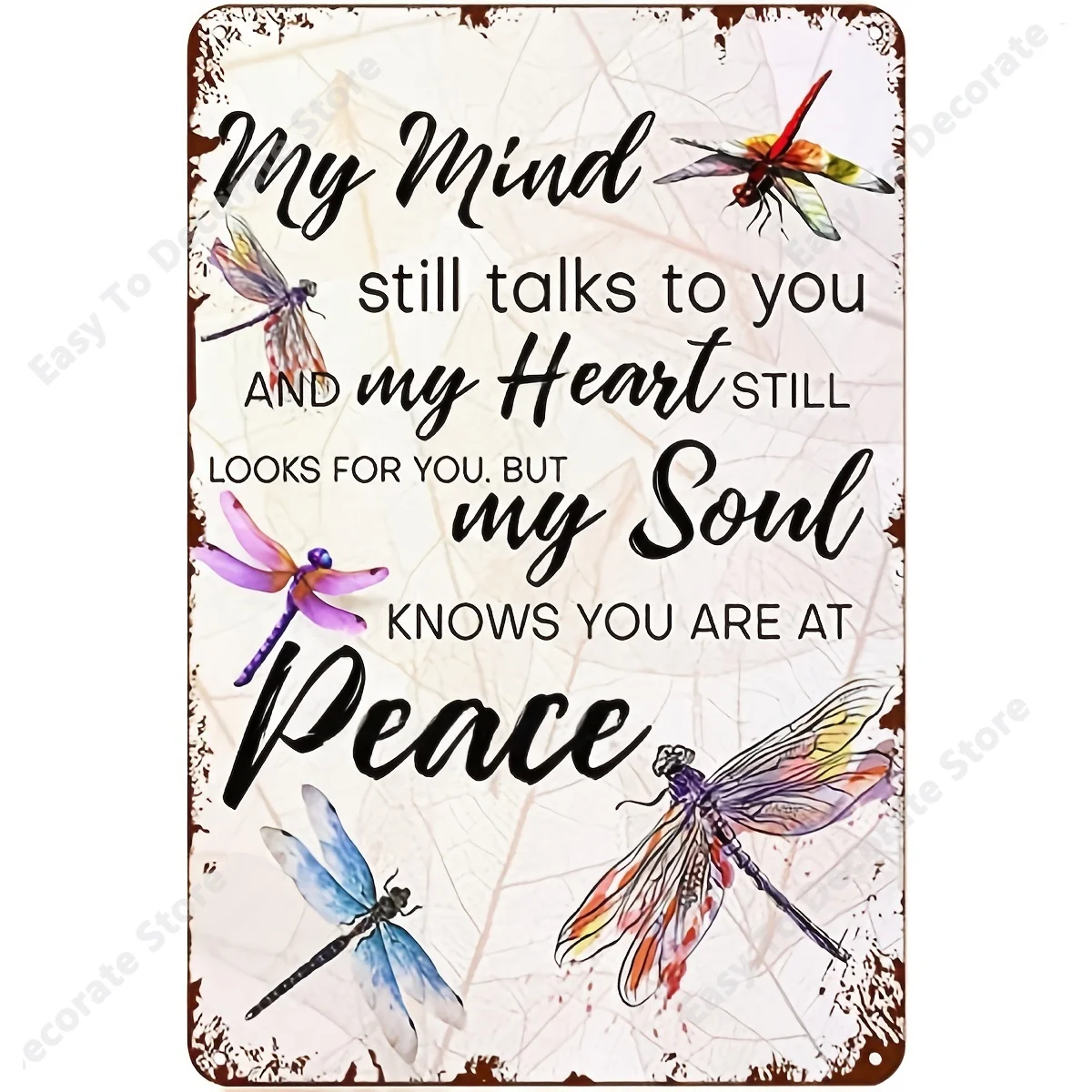 Vintage Wall Decor Metal Plaque Dragonfly My Mind Still Talks To You Wall Art Nostalgic Tin Sign For Home Kitchen Pubs Sign 
Vintage Wall Decor Metal Plaque Dragonfly My Mind Still Talks To You Wall Art Nostalgic Tin Sign For Home Kitchen Pubs Sign