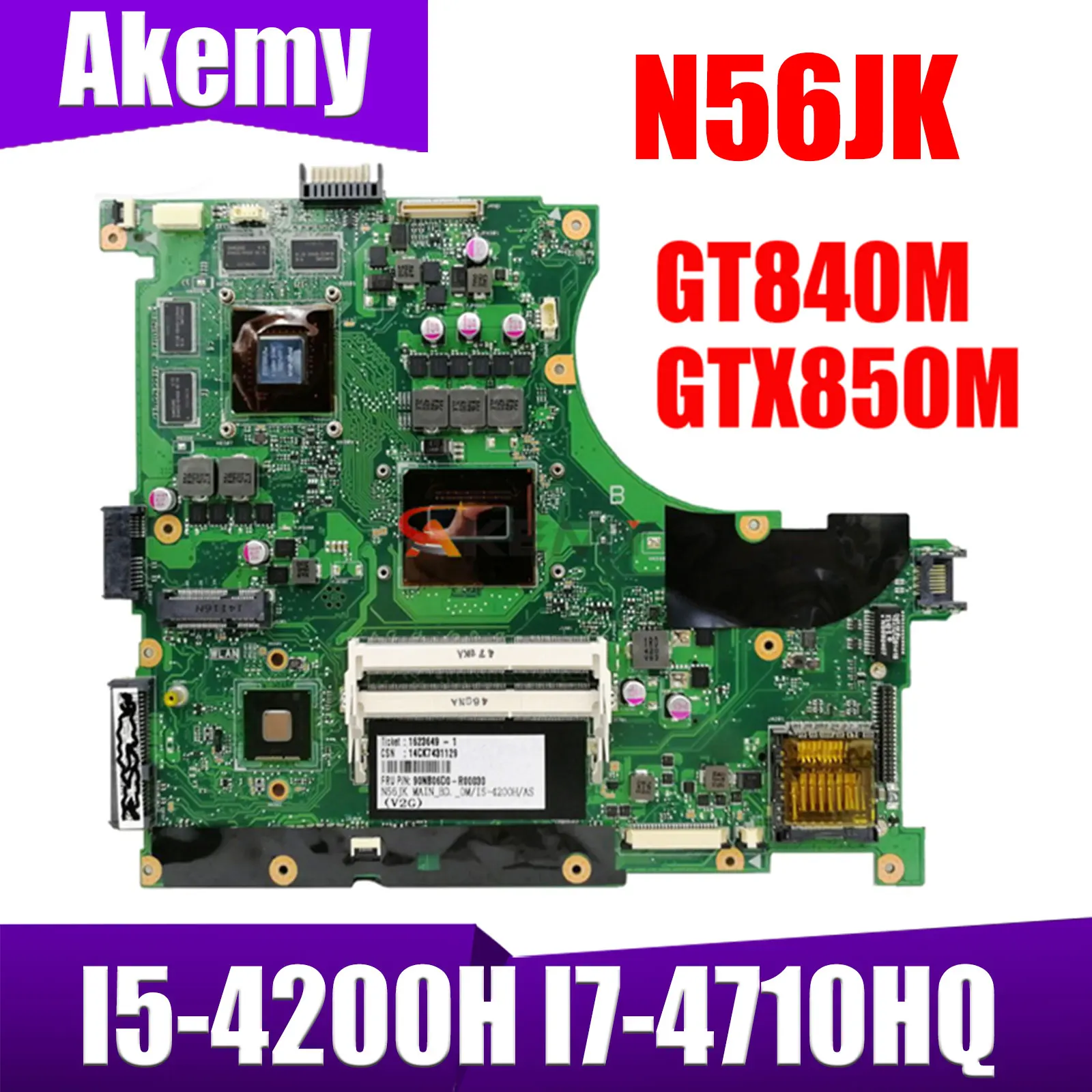 Материнская плата для ноутбука N56JK Материнская плата ASUS N56JN N56J G56J G56JK I5-4200H GT840M GTX850M видеокарта 100% ТЕСТ ОК
Материнская плата для ноутбука N56JK Материнская плата ASUS N56JN N56J G56J G56JK I5-4200H GT840M GTX850M видеокарта 100% ТЕСТ ОК