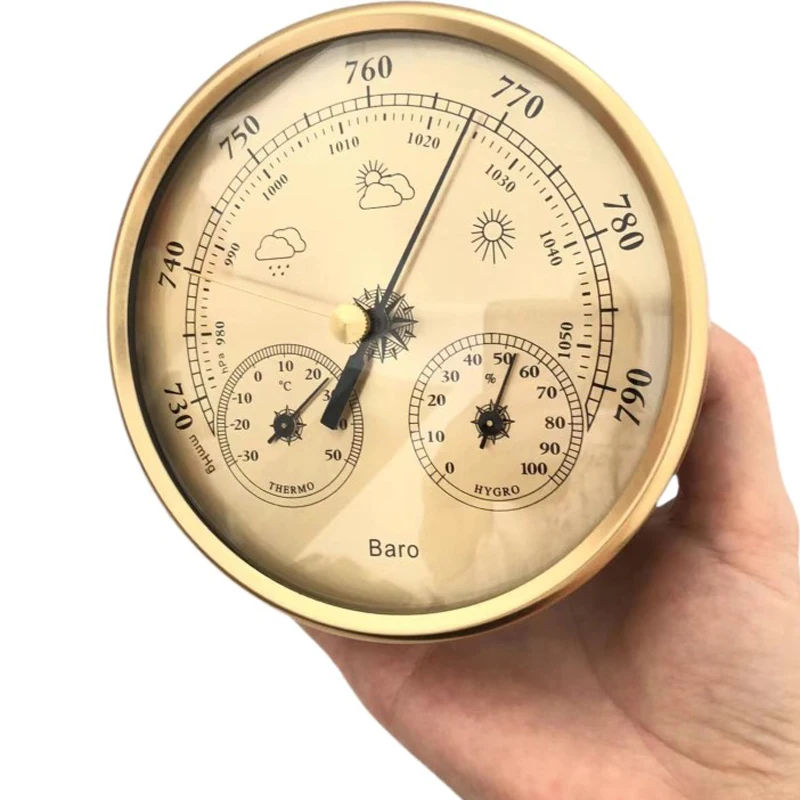 130mm Metal 3 in 1 Barometer Weather Station for Indoor and Outdoor Use Barometer Thermometer Hygrometer with Round Frame
130mm Metal 3 in 1 Barometer Weather Station for Indoor and Outdoor Use Barometer Thermometer Hygrometer with Round Frame