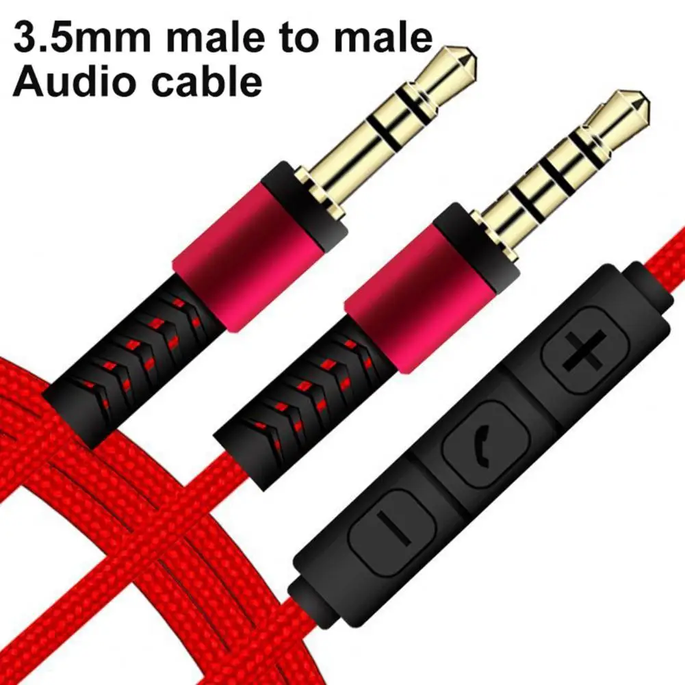 3.5mm Jack Male to Male Audio Cable 1.2m Aux Cable Volume Control with Mic for iPhone for iPad Volume Control Pluggable
3.5mm Jack Male to Male Audio Cable 1.2m Aux Cable Volume Control with Mic for iPhone for iPad Volume Control Pluggable