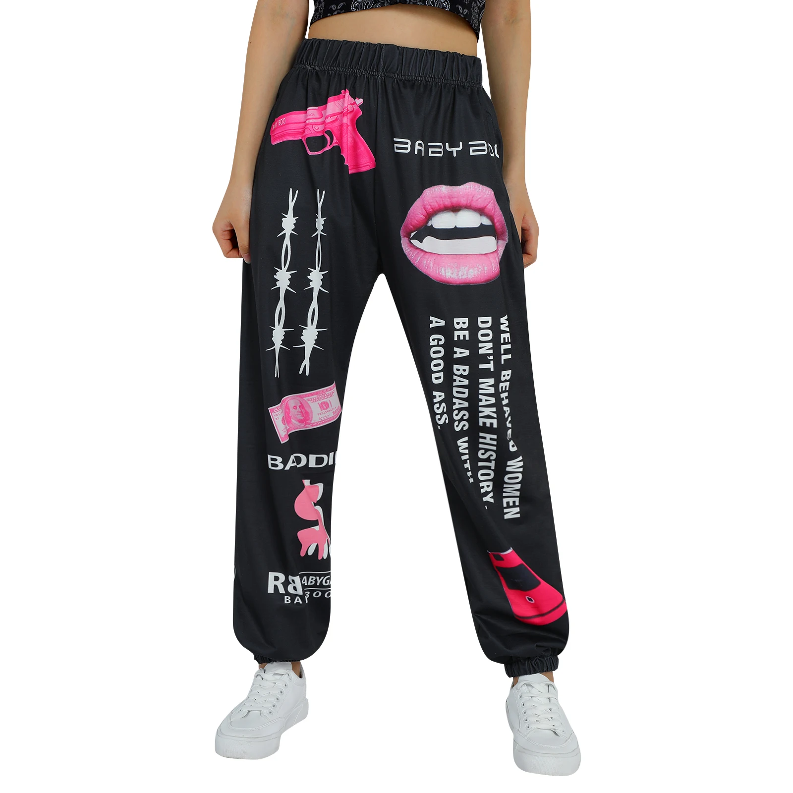 Fashion Hip Hop Personalized Sweatpants Elastic Waist Creative Letter Pattern Fancy Pants Y2K Women 2022 New Loose Long Trousers
Fashion Hip Hop Personalized Sweatpants Elastic Waist Creative Letter Pattern Fancy Pants Y2K Women 2022 New Loose Long Trousers