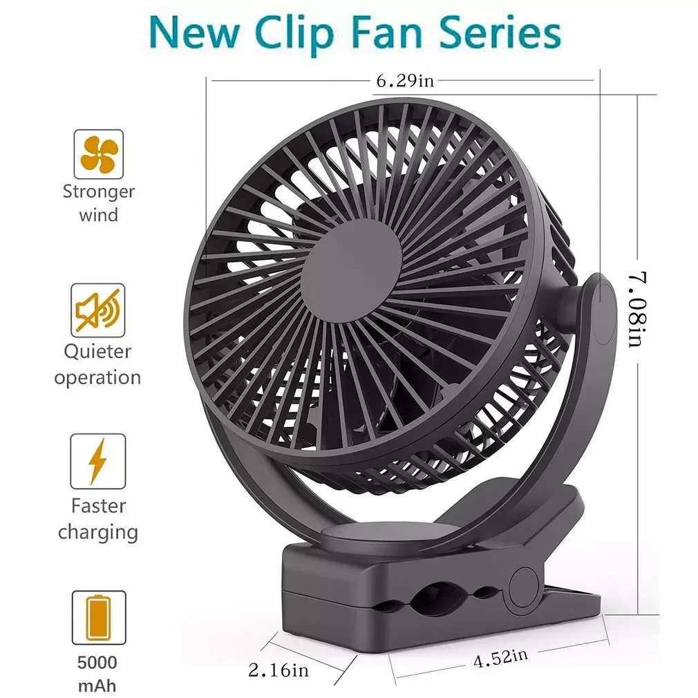 Hot Summer 5-Inch Usb Fan Rechargeable Battery Operated Clip On Fan Air Circulating Portable For Outd Camping Tent Beach Or Car
Hot Summer 5-Inch Usb Fan Rechargeable Battery Operated Clip On Fan Air Circulating Portable For Outd Camping Tent Beach Or Car