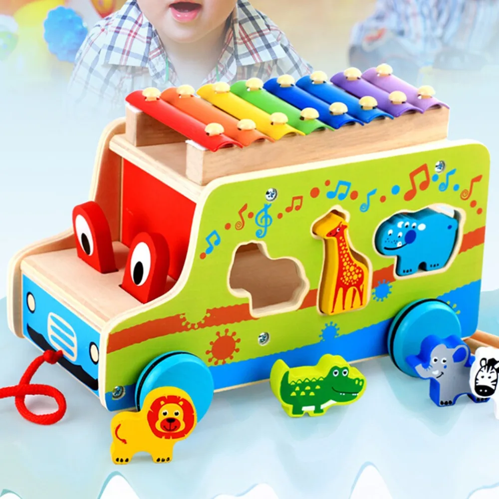 Wooden Xylophone Music Instrument Trailer Car Shape Animal Puzzle Block Toys children musical instrument Learning Education Toy
Wooden Xylophone Music Instrument Trailer Car Shape Animal Puzzle Block Toys children musical instrument Learning Education Toy
