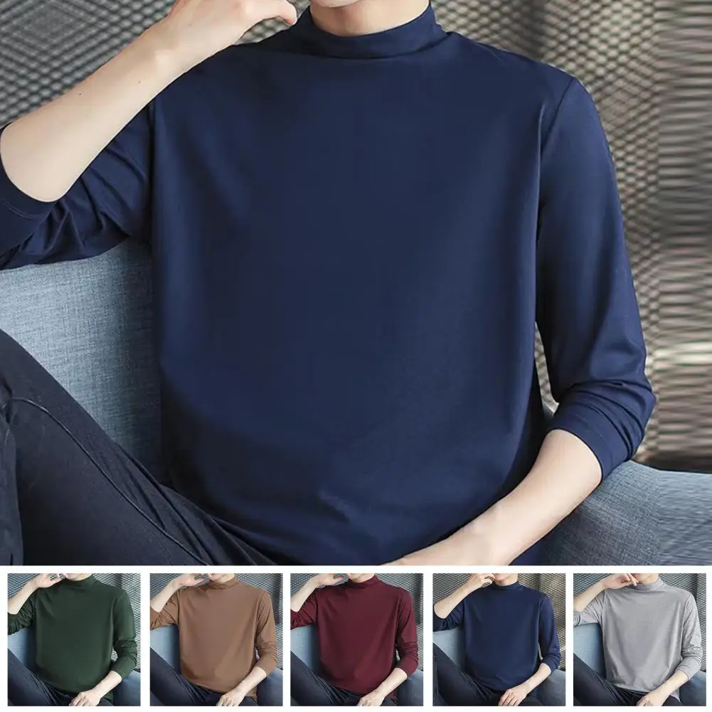 Men Winter Base Top Solid Color Cozy Pullover Half-high Collar Long Sleeve Slim Fit Wear-resistant Casual Basic Men Fall T-shirt
Men Winter Base Top Solid Color Cozy Pullover Half-high Collar Long Sleeve Slim Fit Wear-resistant Casual Basic Men Fall T-shirt