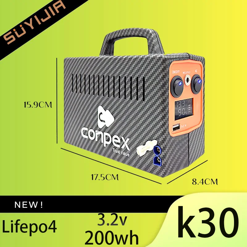 K30 LiFePO4 200Wh 55000mAh 3.2V 200W Portable Energy Storage Mobile Power Supply for Drone Laptop Camera Mini Fan Camping
K30 LiFePO4 200Wh 55000mAh 3.2V 200W Portable Energy Storage Mobile Power Supply for Drone Laptop Camera Mini Fan Camping