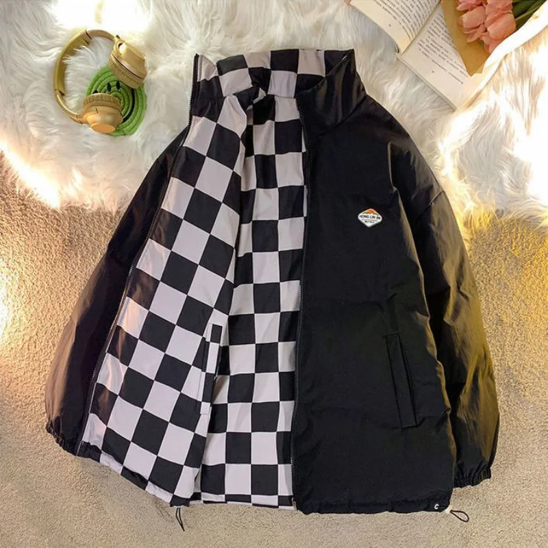 Winter Women Plaid Padded Jacket Double-sided Checkerboard Loose Oversize Cotton-padded 2023 Winter Harajuku Thickened Warm Coat
Winter Women Plaid Padded Jacket Double-sided Checkerboard Loose Oversize Cotton-padded 2023 Winter Harajuku Thickened Warm Coat