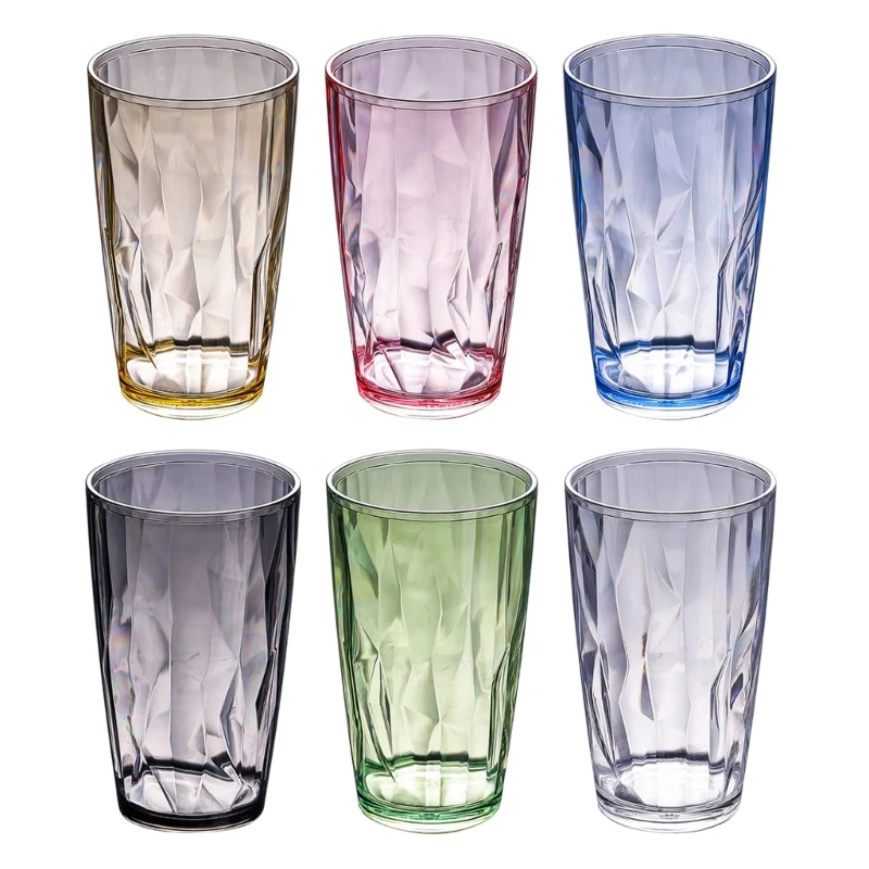 

Unbreakable Drinking Glasses 490ml Acrylic Shatterproof Water Tumblers Reusable Fruit Juice Beer Champagne Cup for Bar