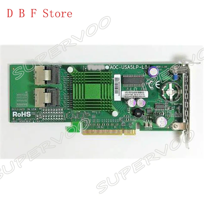 AOC-USASLP-L8I Плата расширения, LSI MegaRAID Lsisas1068e 8 портов RAID Controller
AOC-USASLP-L8I Плата расширения, LSI MegaRAID Lsisas1068e 8 портов RAID Controller