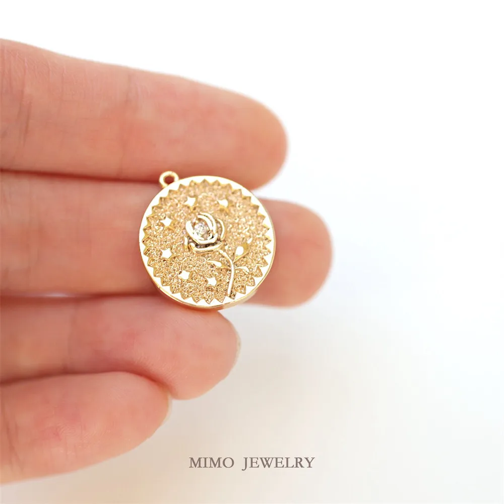 color retention copper plated genuine gold micro inlay zircon rose flower star round DIY jewelry handmade accessories
color retention copper plated genuine gold micro inlay zircon rose flower star round DIY jewelry handmade accessories