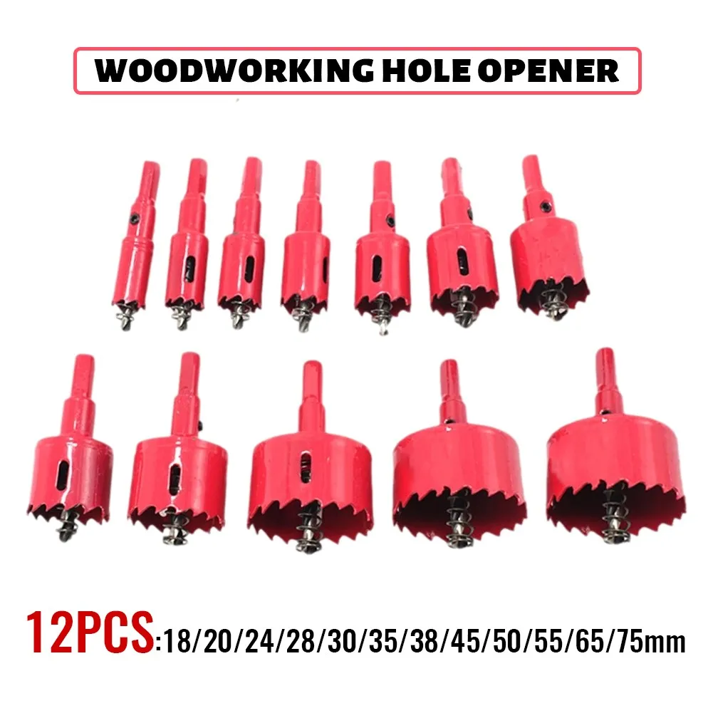 12 Pcs Metal Hole Saw 18-75mm M42 HSS Blades Bit For Aluminum Steel Wood Plastic Gypsum Board Punching Power Tool
12 Pcs Metal Hole Saw 18-75mm M42 HSS Blades Bit For Aluminum Steel Wood Plastic Gypsum Board Punching Power Tool