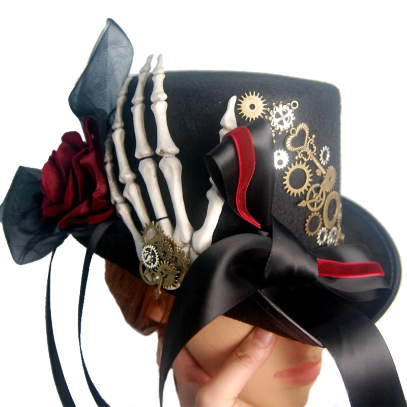 Halloween Retro Top Hat Rose Skeleton Hand Decoration Wizard Hat Magic Girl Cosplay Props Lolita Style Headdress Hat
Halloween Retro Top Hat Rose Skeleton Hand Decoration Wizard Hat Magic Girl Cosplay Props Lolita Style Headdress Hat