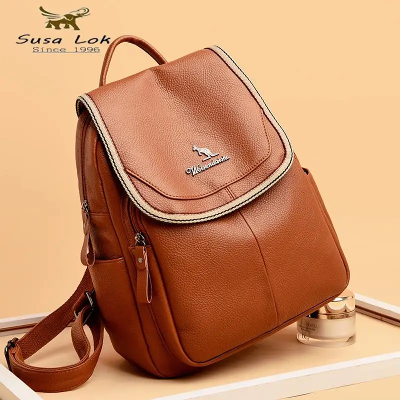 Women Large Capacity Backpack Female Anti-theft Traveling Bag Joker Students Soft Leather PU Backpack Bag Fashion B10
Women Large Capacity Backpack Female Anti-theft Traveling Bag Joker Students Soft Leather PU Backpack Bag Fashion B10