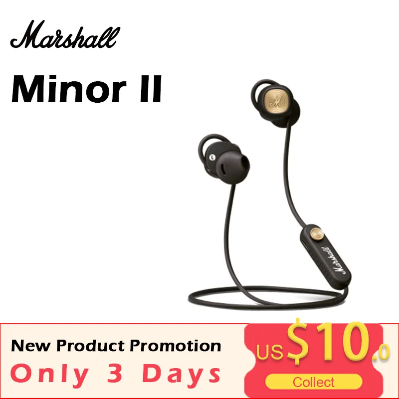 

Marshall Minor II Wireless Earphone Bluetooth apt 5.0/14. 2mm Dynamic Drivers/Quick Charge/Deep Bass HiFi Music Sports Headphone